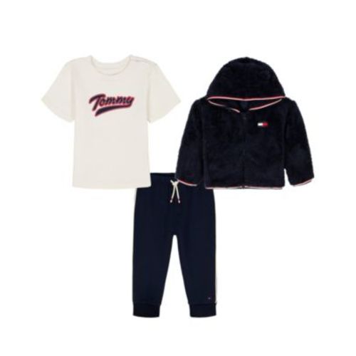 Baby Boys Zip-Up Hoodie, T-Shirt and Pants, 3-Piece Set