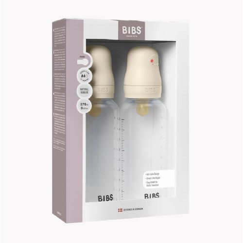 BIBS Latex Baby Bottle 2 Pack Ivory 270ml