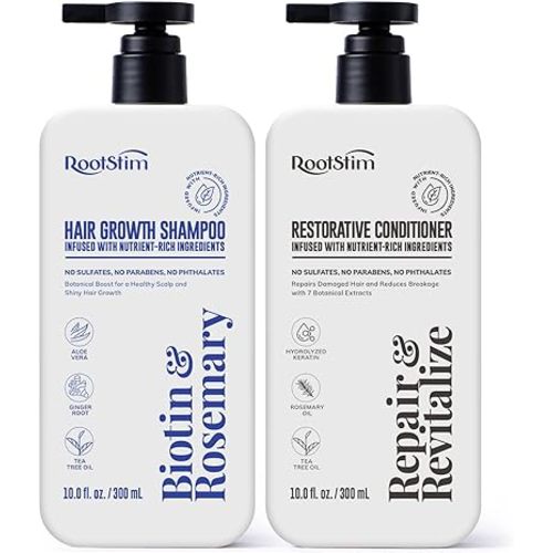 Hair Growth Shampoo and Conditioner Set - Rosemary & Biotin Shampoo and Conditioner for Hair Thickening - Botanical Boost for a Healthy Scalp, Hair Growth and Strengthen