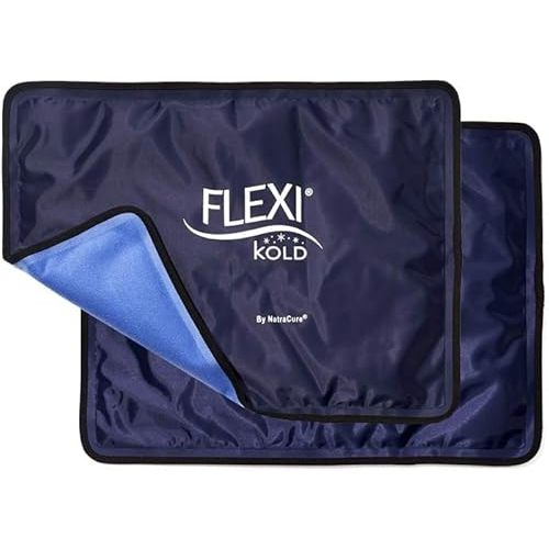 FlexiKold Ice Packs for Injuries Reusable with Straps – Cold Compress Gel Cold Pack, Ice Pack for Knee, – Flexible Medical Ice Wrap for Back, Shoulders, Legs, Muscle Pain – Standard – 2 Pk