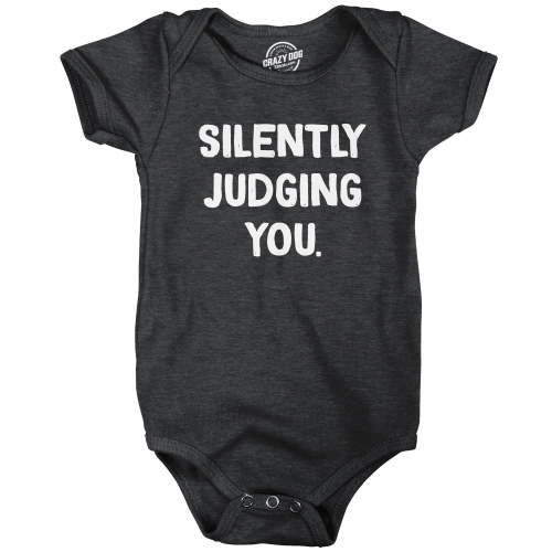 Silently Judging You Baby Bodysuit Funny Sarcastic Novelty Jumper for Infants