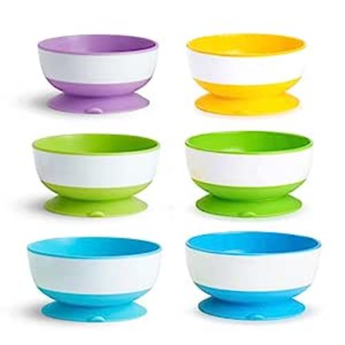 Munchkin® Stay Put™ Suction Bowls for Babies and Toddlers, 6 Pack : Baby