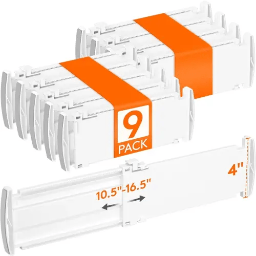 Lifewit 9 Pack 4" High Drawer Dividers, Adjustable Drawer Organizer Clothes