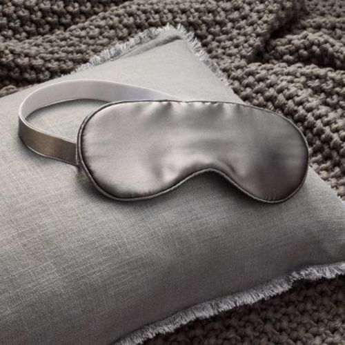 Solid Silk Eye Mask Dark Gray - Casaluna™: Adjustable, Hand Washable, Polyester Filled, OEKO-TEX Certified