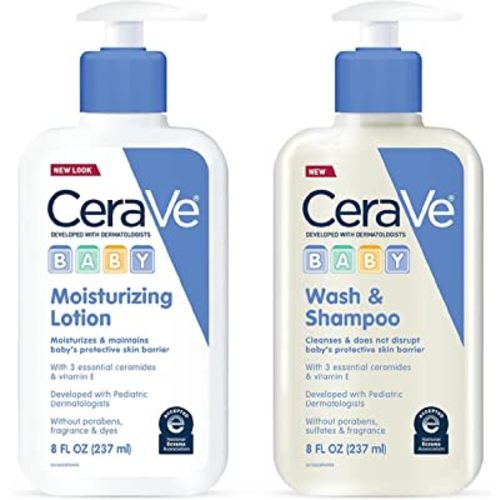 CeraVe Baby Wash & Shampoo 8 oz & Baby Lotion 8 oz Set
