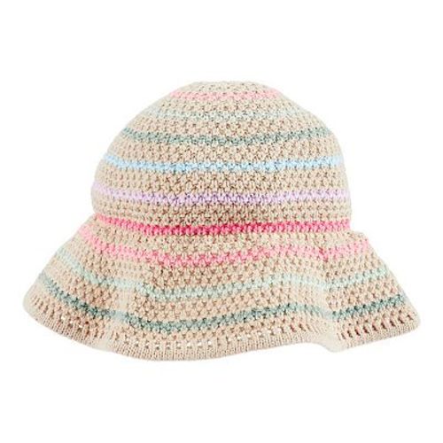 Baby Girl Carter's Tan Striped Crochet Bucket Hat