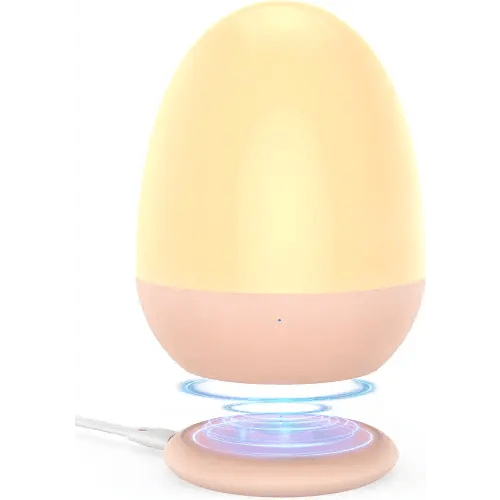 JolyWell Night Lights for Kids with Stable Charging Pad, Touch Control&Timer Setting, ABS+PC Baby Egg Lamp for Breastfeeding, Pink