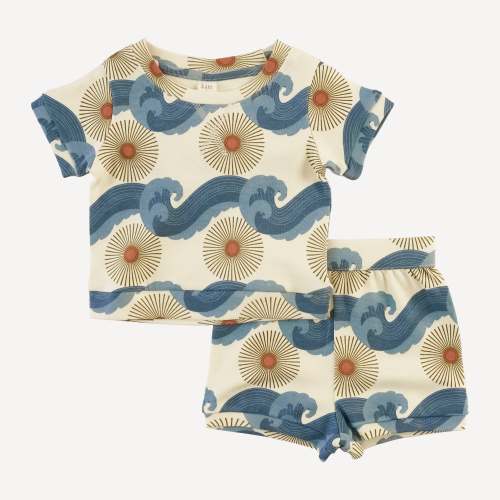 jamie short set | blue ocean sun | organic cotton interlock