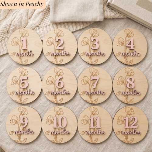 Custom Baby Name Sign Birth Flower Baby Sign Hello World Baby Milestone Cards Monthly Milestone Signs Newborn Footprint Keepsake Baby Gift
