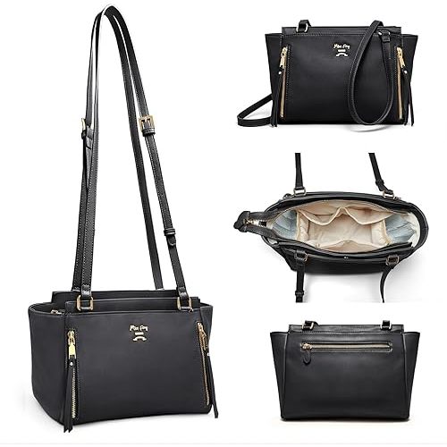 miss fong Small Diaper Bag Crossbody Diaper Bags, Diaper Bag Purse, Diaper Clutch with 7 Pockets,2 Insulated Pockets and Adjustable Shoulder Strap(Black)