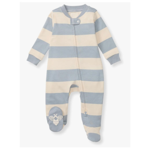 Burt's Bees Baby Boys Sleep and Play PJs, 100% Organic Cotton One-Piece Zip Front Romper Jumpsuit Pajamas