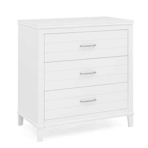 Delta Children Phoebe 3 Drawer Dresser with Interlocking Drawers, Bianca White