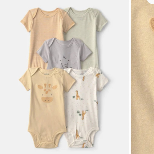 Baby 5-Pack Safari Animal Multipack Bodysuits | Carter's