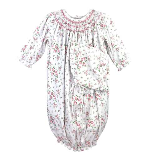 Floral Smocked Gown and Hat – Rattle Dazzle