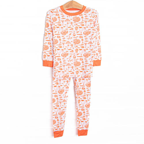 Tailgates and Touchdowns Bamboo Pajama Set, Orange – Stitchy Fish