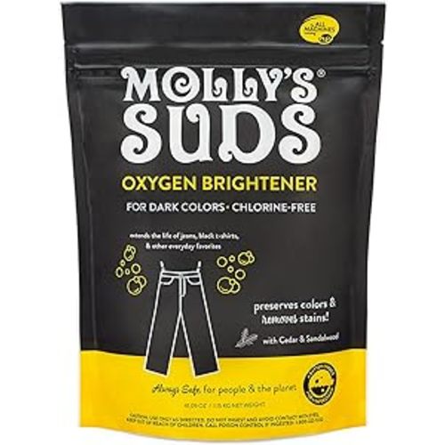 Molly's Suds Oxygen Brightener Dark Wash | Powerful Bleach Alternative, Chlorine Free | Preserves Colors and Removes Stains (Cedar & Sandalwood - 41 oz) - Cedar and Sandalwood - 41.09 oz