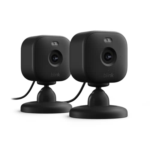 Blink Mini 2 — Home Security & Pet Camera(s) with HD video, color night view, motion detection, two-way audio, and built-in spotlight — 2 cameras (Black)
