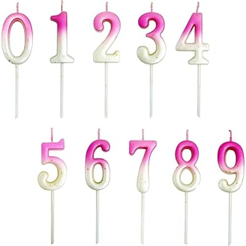 10-Pieces Number Birthday Candles ，Number Candles，Birthday Candles for Cake，Cake Decorations，Cake Candles，velas de cumpleaños con chispas