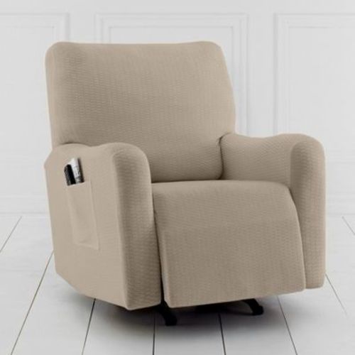 BrylaneHome BH Studio Brighton Stretch Recliner Slipcover - Stone