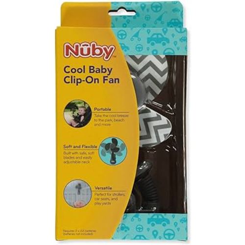 Nuby Cool Baby Stroller Clip-On Fan in Grey