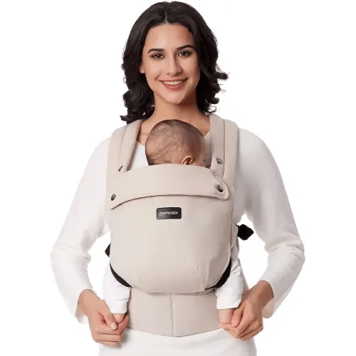 Momcozy Baby Carrier Newborn to Toddler - Ergonomic, Cozy and Lightweight Infant Carrier for 7-44lbs, Effortless to Put On, Ideal for Hands-Free Parenting, Enhanced Lumbar Support, Khaki