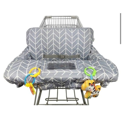 Shopping Cart Cover for Baby ICOPUCA Cotton High Chair Cover, Reversible, Machine Washable for Infant, Toddler, Boy or Girl (Grey Arrow Print)