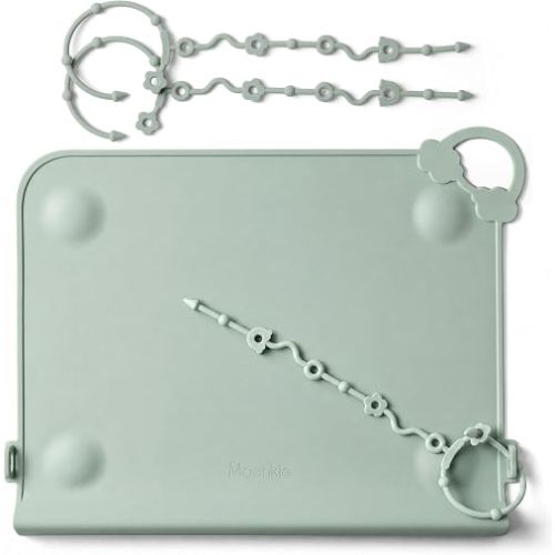 Moonkie Silicone Suction Placemat for Baby: 4 Suction Bases Prevent Spills