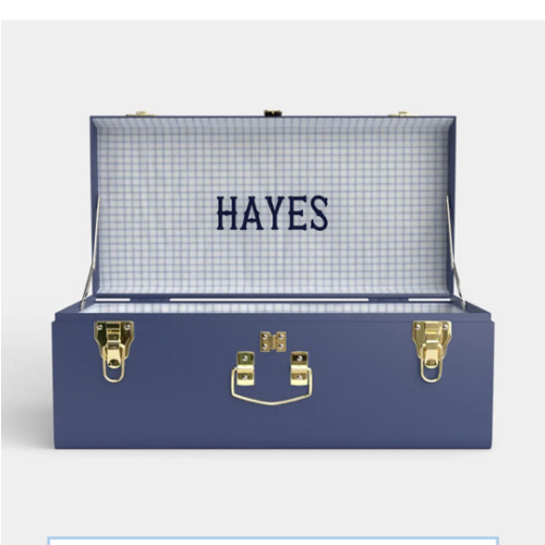 Petite Trunk - Navy - Picnic in Blue / Embroidery