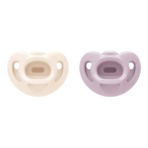 NUK Comfy 100% Silicone Pacifier, Girls, Size 1 (0-6 Months), 2 Pack