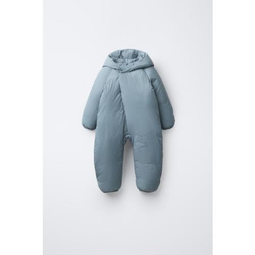 Zara — Nylon Footie Romper (Blue)