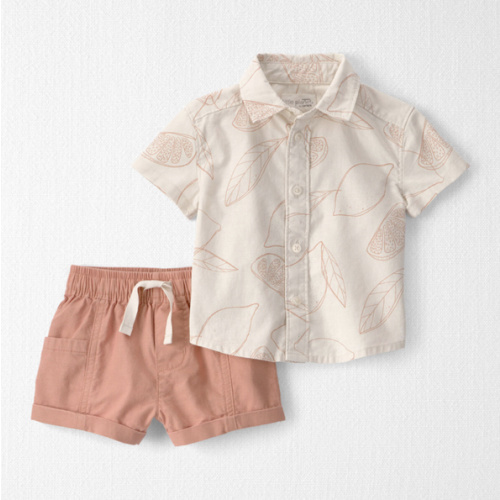 Baby Boy 2-Piece Top & Short Set Made with Organic Cotton in Citrus Summer Print - Little Planet | Carter's