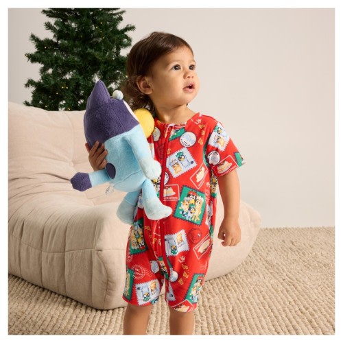 Bluey Baby Christmas Print Romper - Red - Size 0000