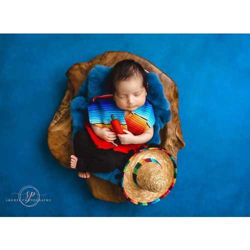 Newborn Cinco de Mayo Poncho Costume Set: Baby Photo Props, Newborn Boy, Poncho, Mirocha Band, Mexican Chili Pepper, Taco Baby Costume