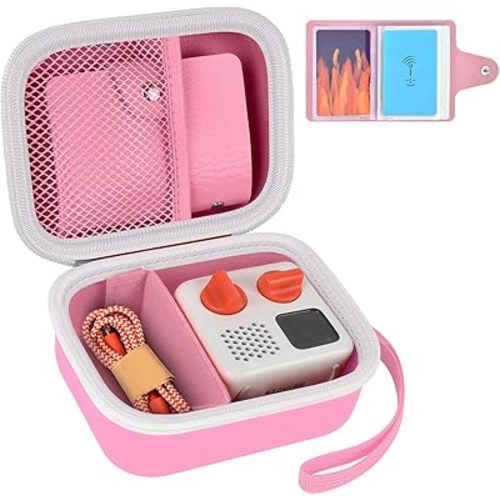 Case Compatible with Yoto Mini (2024 Edition) Kids Screen-Free Bluetooth Audio Player & Card Storage Holder for up to 24 Cards-Pink