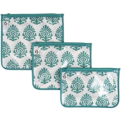 Tiny Twinkle Diaper Bag Organizing Pouches|3 Pack Mess-Proof Clear Front Travel Organizer Bags&TSA Approved Toiletry Bag Set for Baby and Mom Essentials