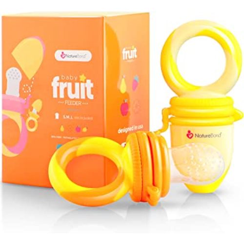 NatureBond Baby Food Feeder/Fruit Feeder Pacifier (2 Pack) - Infant Teething Teether | Includes Additional Silicone Sacs