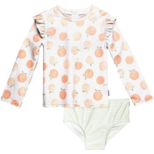 Gerber Baby-Girls Baby Toddler Long Sleeved Rashguard Swim Bathing Suit SetRash Guard Set