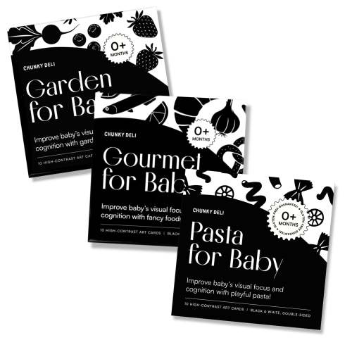 High Contrast Baby Art Cards 3-Pack Bundle | Chunky Deli