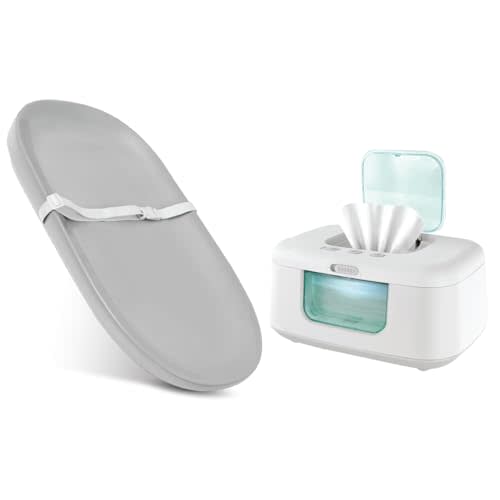 Jool Baby Waterproof Changing Pad (Gray) + Wipe Warmer (Aqua)