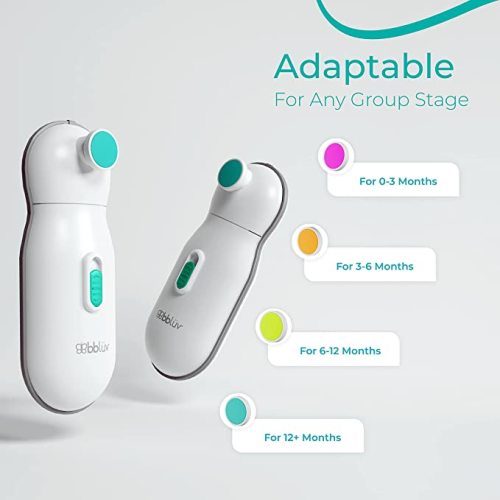 bblüv - Trimö - Baby Nail Trimmer Electric - Baby Nail File for Newborn and Toddler (0 to 12 Months+), Gentle and Quiet Fingernail and Toenail Clippers, Original Trimo Kit (Pack of 1) - Original Trimo Set (Pack of 1)