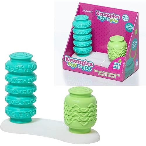 KRUMPLES BOP & POP – Sensory Silicone Toy for Babies 6+ Months | Two Connected Squishy Pods That Pop Up & Down | Safe, BPA-Free, Developmental Fidget Toy