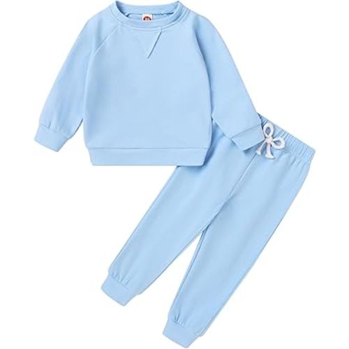 Happy Town Fall Outfits for Toddler Girl Boy Long Sleeve Top and Long Pants Set Toddler Sweatsuits