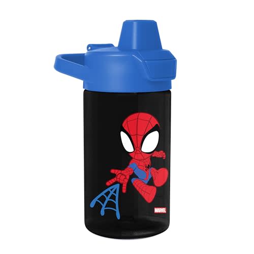 Simple Modern Marvel Spiderman Kids Tritan Plastic Summit Water Bottle | 12 oz BPA-Free Cup with Covered Leak Proof Straw Lid for Boys, Toddlers | Spidey Kid