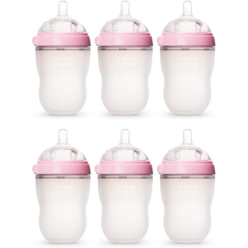 Comotomo Natural Feel 8oz. Bottle 6 Pack - Pink