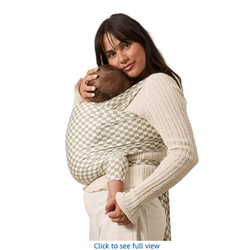 Solly Baby Wrap, Buttery-Soft Baby Carrier Newborn to Toddler 8-25 Lbs., Lightweight & Hands-Free Infant Sling Wrap, Breathable Carrier, Baby Wearing & Postpartum Essential, New Mom Gift, Sage Chequer