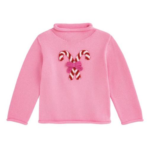 Pink Candy Cane Rollneck Sweater