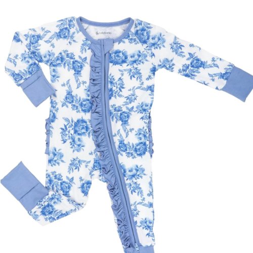 LollyBanks Baby Pajamas, Long Sleeve Baby Romper with 2-Way Zipper, 95% Viscose from Bamboo and 5% Spandex, Infant Sleepers