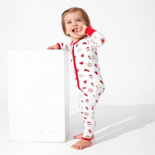 Bellabu Bear Baby Sugar Cookies Bamboo Convertible Footie Red 0-3 Months