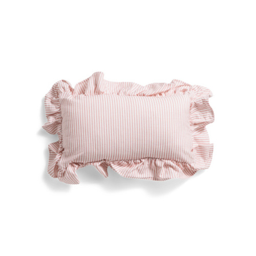 9x16 Newport Pinstriped Ruffle Lumbar Pillow | Throw Pillows | T.J.Maxx