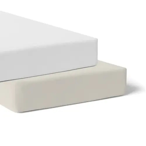 Bubba Blue Standard Cot Mattress Protector 2 Pack White/Sand | Baby Bunting AU